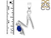 Lapis & White Topaz Alphabet M Pendant LLP-RDA-13.