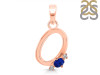 Lapis & White Topaz Alphabet O Pendant LLP-RDA-15.