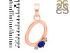 Lapis & White Topaz Alphabet O Pendant LLP-RDA-15.