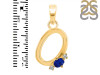 Lapis & White Topaz Alphabet O Pendant LLP-RDA-15.