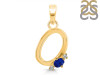 Lapis & White Topaz Alphabet O Pendant LLP-RDA-15.
