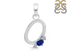 Lapis & White Topaz Alphabet O Pendant LLP-RDA-15.