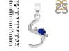 Lapis & White Topaz Alphabet S Pendant LLP-RDA-19.