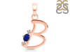 Lapis & White Topaz Alphabet B Pendant LLP-RDA-2.