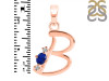 Lapis & White Topaz Alphabet B Pendant LLP-RDA-2.