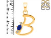 Lapis & White Topaz Alphabet B Pendant LLP-RDA-2.