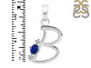 Lapis & White Topaz Alphabet B Pendant LLP-RDA-2.