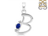 Lapis & White Topaz Alphabet B Pendant LLP-RDA-2.