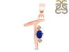 Lapis & White Topaz Alphabet T Pendant LLP-RDA-20.