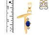 Lapis & White Topaz Alphabet T Pendant LLP-RDA-20.