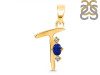 Lapis & White Topaz Alphabet T Pendant LLP-RDA-20.