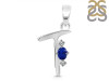 Lapis & White Topaz Alphabet T Pendant LLP-RDA-20.