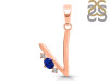 Lapis & White Topaz Alphabet V Pendant LLP-RDA-22.
