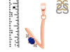 Lapis & White Topaz Alphabet V Pendant LLP-RDA-22.