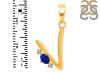 Lapis & White Topaz Alphabet V Pendant LLP-RDA-22.