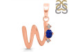 Lapis & White Topaz Alphabet W Pendant LLP-RDA-23.