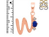 Lapis & White Topaz Alphabet W Pendant LLP-RDA-23.