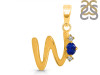 Lapis & White Topaz Alphabet W Pendant LLP-RDA-23.