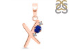 Lapis & White Topaz Alphabet X Pendant LLP-RDA-24.