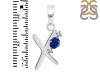 Lapis & White Topaz Alphabet X Pendant LLP-RDA-24.