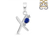 Lapis & White Topaz Alphabet X Pendant LLP-RDA-24.