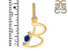 Lapis & White Topaz Alphabet B Pendant LLP-RDA-28.