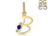 Lapis & White Topaz Alphabet B Pendant LLP-RDA-28.