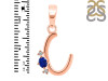Lapis & White Topaz Alphabet C Pendant LLP-RDA-3.
