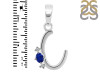 Lapis & White Topaz Alphabet C Pendant LLP-RDA-3.