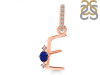 Lapis & White Topaz Alphabet E Pendant LLP-RDA-31.