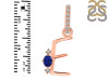 Lapis & White Topaz Alphabet E Pendant LLP-RDA-31.