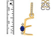 Lapis & White Topaz Alphabet E Pendant LLP-RDA-31.