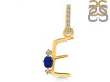 Lapis & White Topaz Alphabet E Pendant LLP-RDA-31.