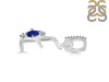 Lapis & White Topaz Alphabet E Pendant LLP-RDA-31.