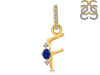 Lapis & White Topaz Alphabet F Pendant LLP-RDA-32.