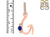 Lapis & White Topaz Alphabet G Pendant LLP-RDA-33.