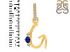 Lapis & White Topaz Alphabet G Pendant LLP-RDA-33.