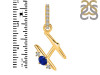 Lapis & White Topaz Alphabet H Pendant LLP-RDA-34.