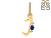 Lapis & White Topaz Alphabet J Pendant LLP-RDA-36.