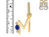 Lapis & White Topaz Alphabet M Pendant LLP-RDA-39.