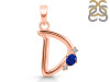 Lapis & White Topaz Alphabet D Pendant LLP-RDA-4.