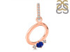 Lapis & White Topaz Alphabet O Pendant LLP-RDA-41.