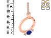 Lapis & White Topaz Alphabet O Pendant LLP-RDA-41.