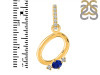 Lapis & White Topaz Alphabet O Pendant LLP-RDA-41.
