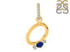 Lapis & White Topaz Alphabet O Pendant LLP-RDA-41.