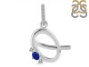 Lapis & White Topaz Alphabet Q Pendant LLP-RDA-43.