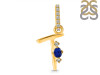 Lapis & White Topaz Alphabet T Pendant LLP-RDA-46.