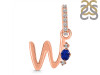 Lapis & White Topaz Alphabet W Pendant LLP-RDA-49.