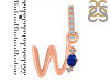 Lapis & White Topaz Alphabet W Pendant LLP-RDA-49.
