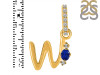 Lapis & White Topaz Alphabet W Pendant LLP-RDA-49.